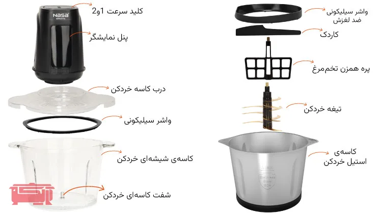 راهنمای معرفی قطعات خردکن ناساالکتریک مدل NS_1938